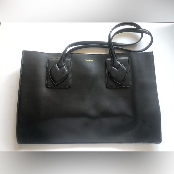 Anne Klein Handbags - Anne Klein Black Smooth Tote with Double Handles